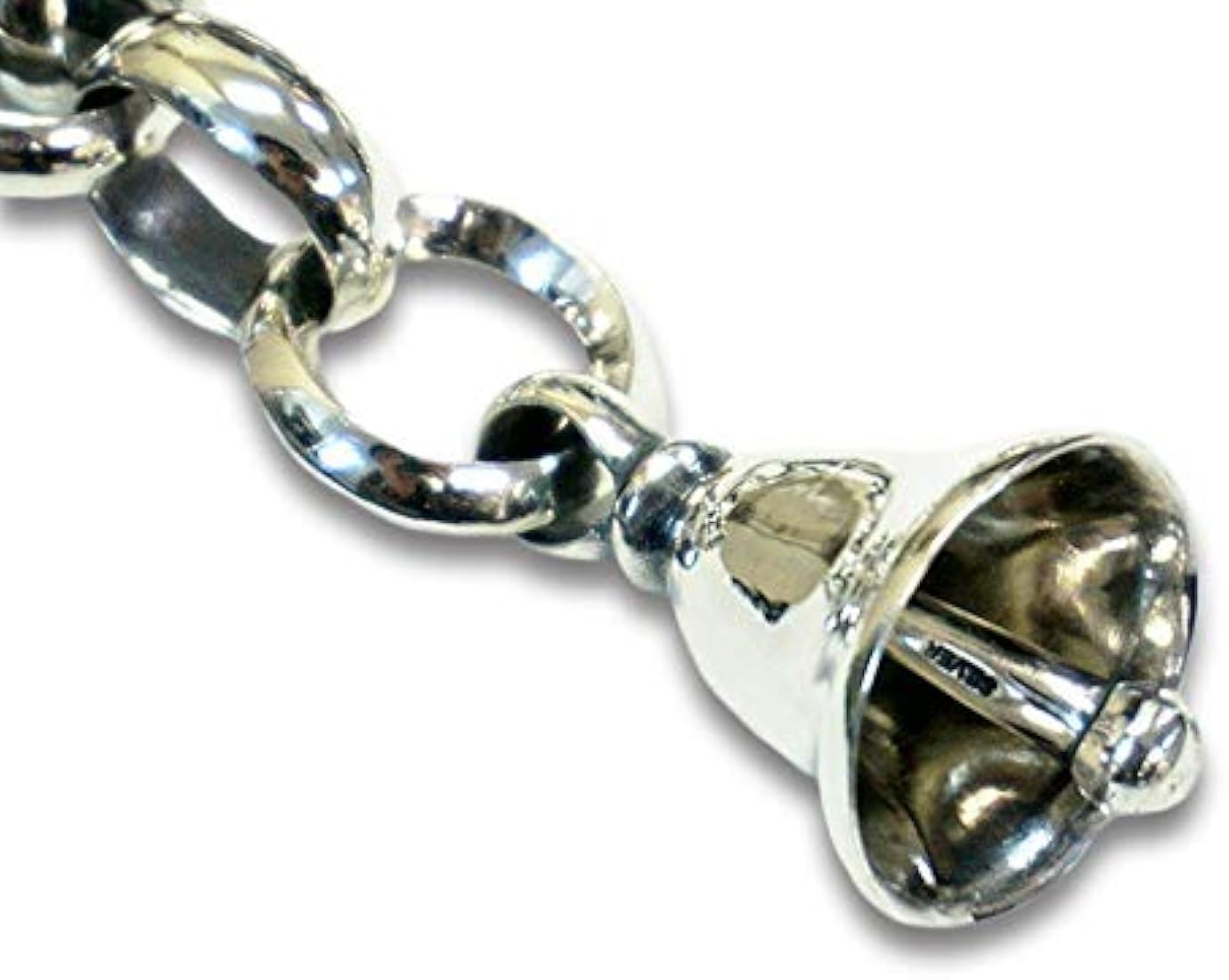 SHAFT SILVER WORKS Whip Smooth Links with Medium Bell Wallet Chain/Whip Smooth Link Swiss Medium Bell Wallet Chain, Silver925